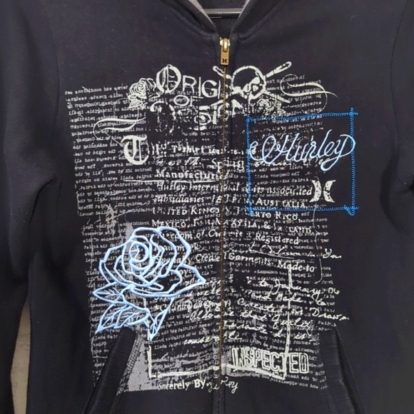 Y2K Graphic Embroidered Hurley Hoodie - Picture 9 of 13